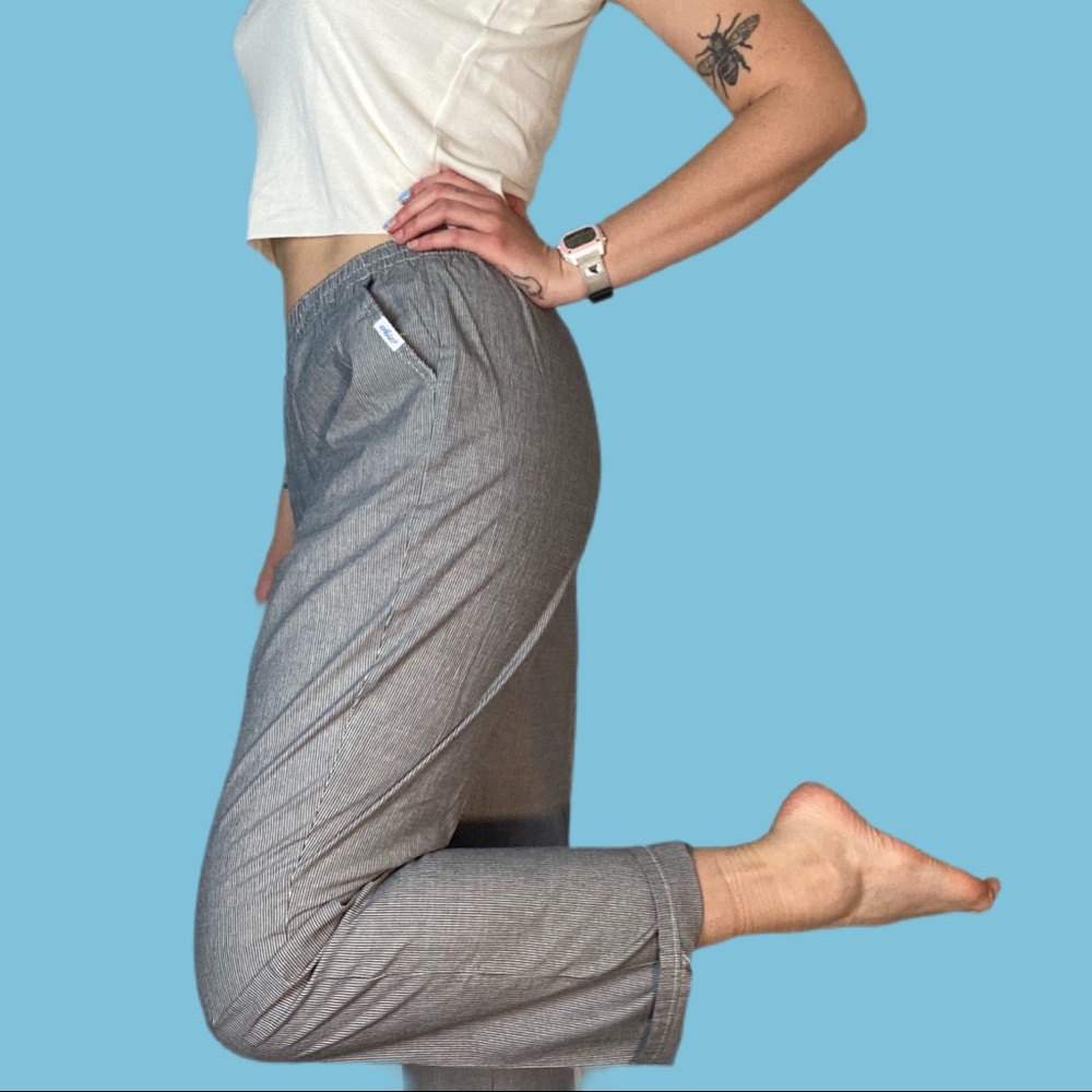 Simple pinstriped conductor pants